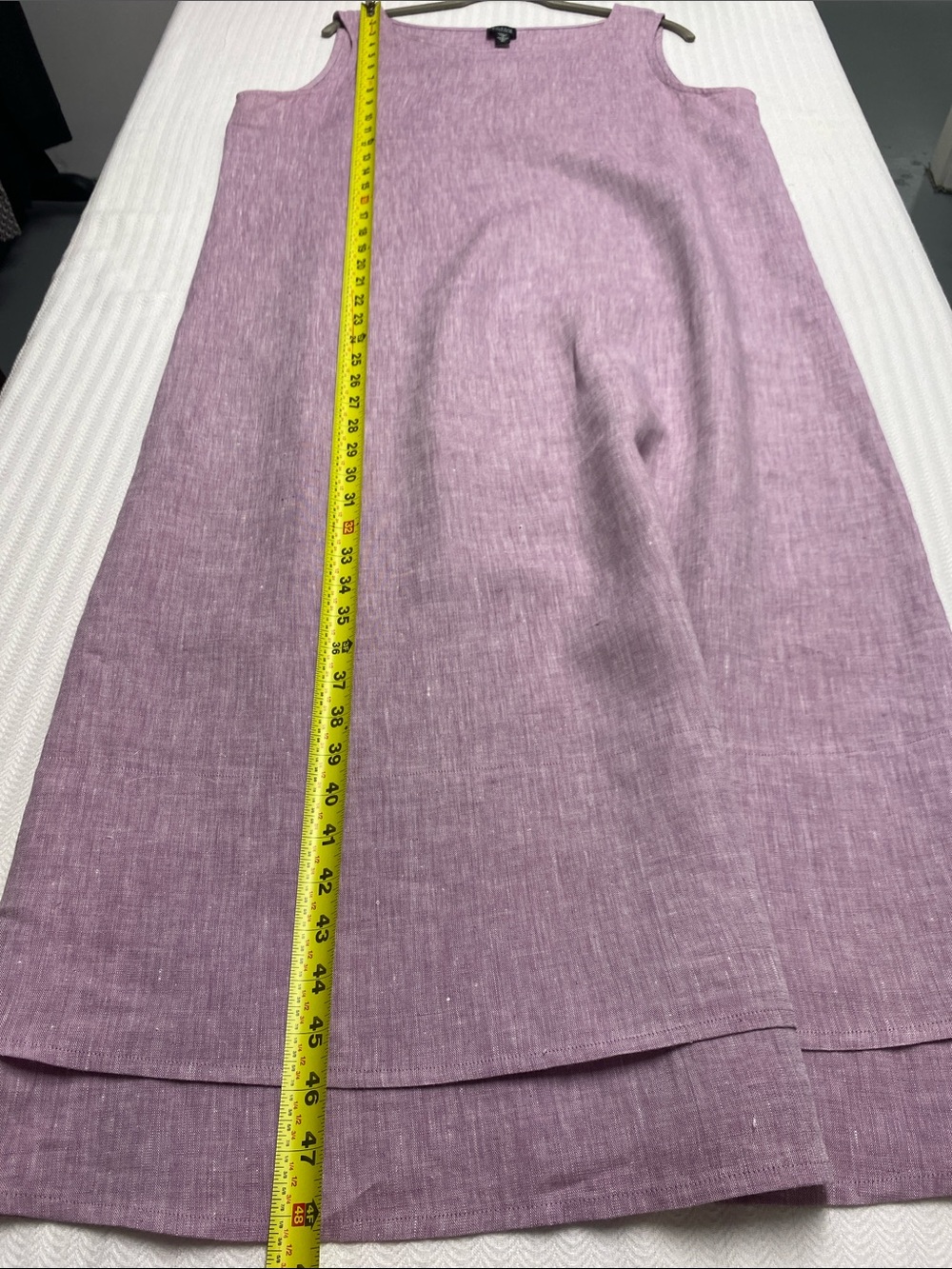 Eileen Fisher Irish Linen Purple Midi Tank Dress XL Coastal Minimalist Lagenlook - Picture 7 of 9